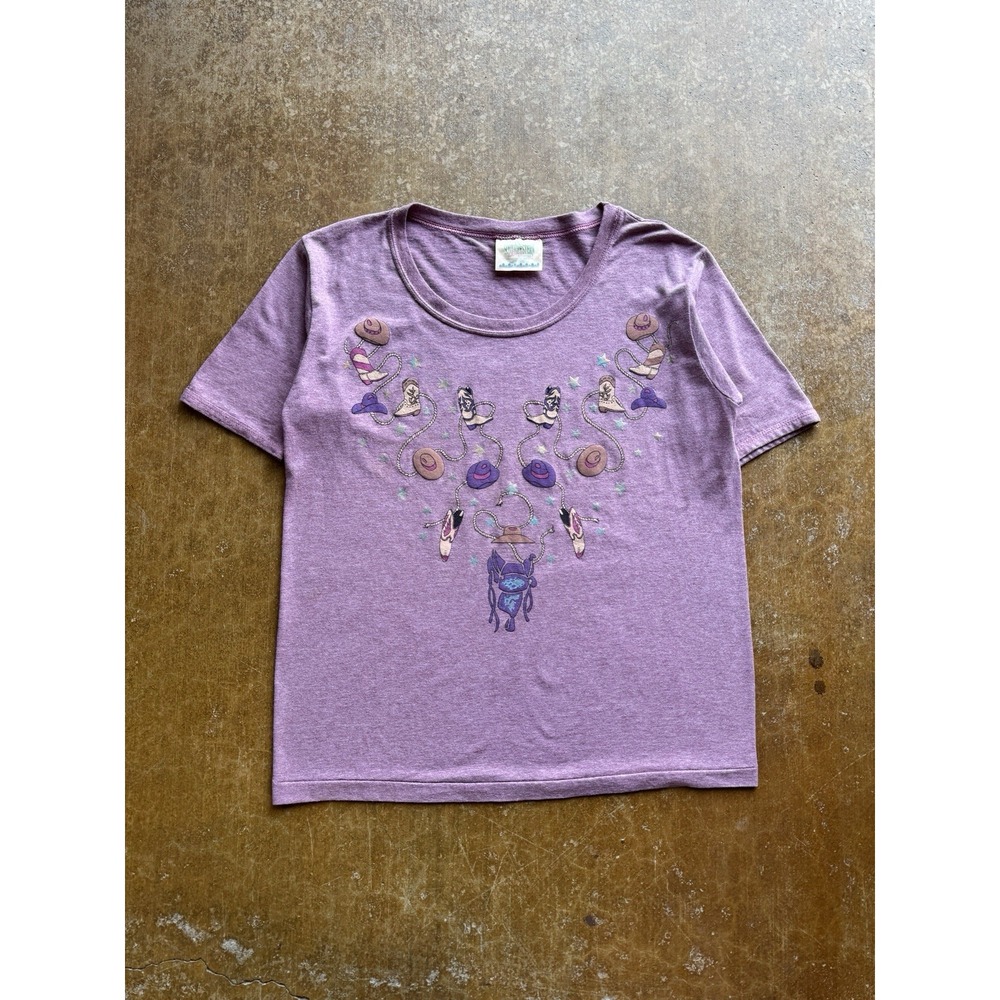 VTG 90s 80s Southwestern Fashion Arizona Cowboy Horse Purple T-Shirt Womens M